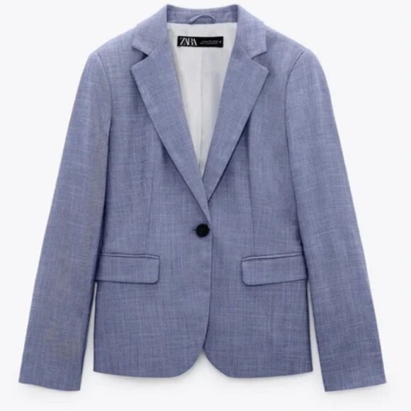 Zara Women's Blazer in Heathered Blue Grey (matching pants available separately) - Picture 4 of 10